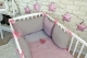 Baby Nellys Sada vankúšikový mantinel Vafel s obliečky - staroružová, šedá