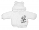 Baby Nellys Dojčenská chlupáčková bundička  s kapucňou Cute Bunny - biela, veľ. 80
