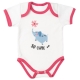 MBaby Bavlnené body s krátkym rukávom, Sloníča So Cute, bielo/červené, veľ. 62
