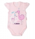 Baby Nellys Bavlnené dojčenské body, kr. rukáv, Flamingo - sv. růžové, veľ. 68