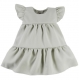 EEVI Dievčenské šaty s volánikmi Nature - khaki, veľ. 104