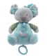 Závesná plyšová hračka s hrkálkou Koala 18 cm - šedá/mätová 