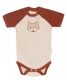 Mamatti Detské body kr. rukáv, Baby Fox - béžová/hnedá, veľ. 86