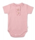 Baby Nellys Dojčenské rebrované body s gombíkmi kr. rukáv, Girl - púdrové, veľ. 80