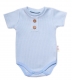 Baby Nellys Dojčenské rebrované body s gombíkmi kr. rukáv, Boy - sv. modré, veľ. 68