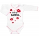 Body dlhý rukáv s vtipným textom Baby Nellys, Bola tu BABIČKA, veľ. 86