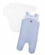 Baby Nellys 2-dielna súpravička Star, body dl. rukáv + pletené dupačky, modré