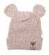 Pletená bavlněná čiapka s uškami, dvojvrstvová, Hand Made Baby Nellys, béžová