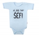 Body krátký rukáv s vtipným textom Baby Nellys, Já jsem tady ŠÉF! veľ. 80