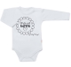 Body dlhý rukáv Baby Nellys, Made with love, sivé, veľ. 62