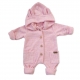 Detský pletený overálok s odopínacou kapucňou - baby pink
